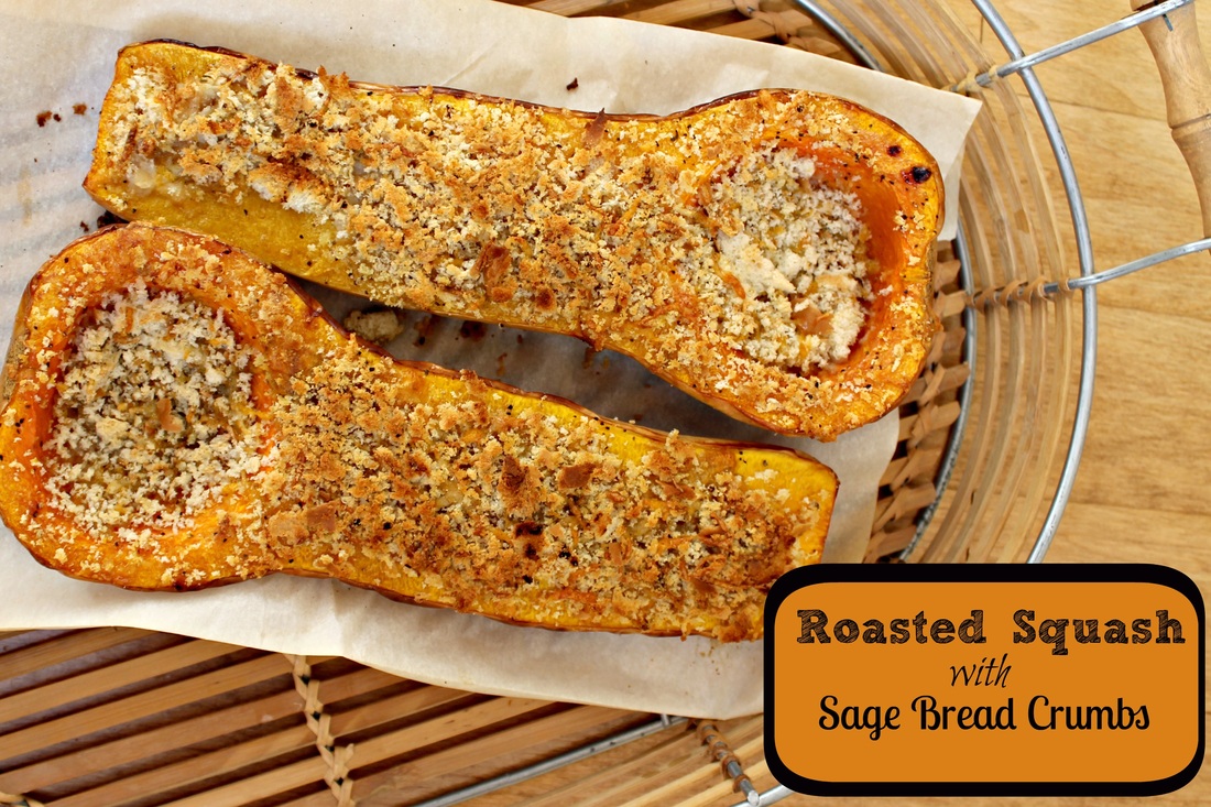 Roasted Butternut Squash with Sage Bread Crumbs - DaytoDayDreams.com