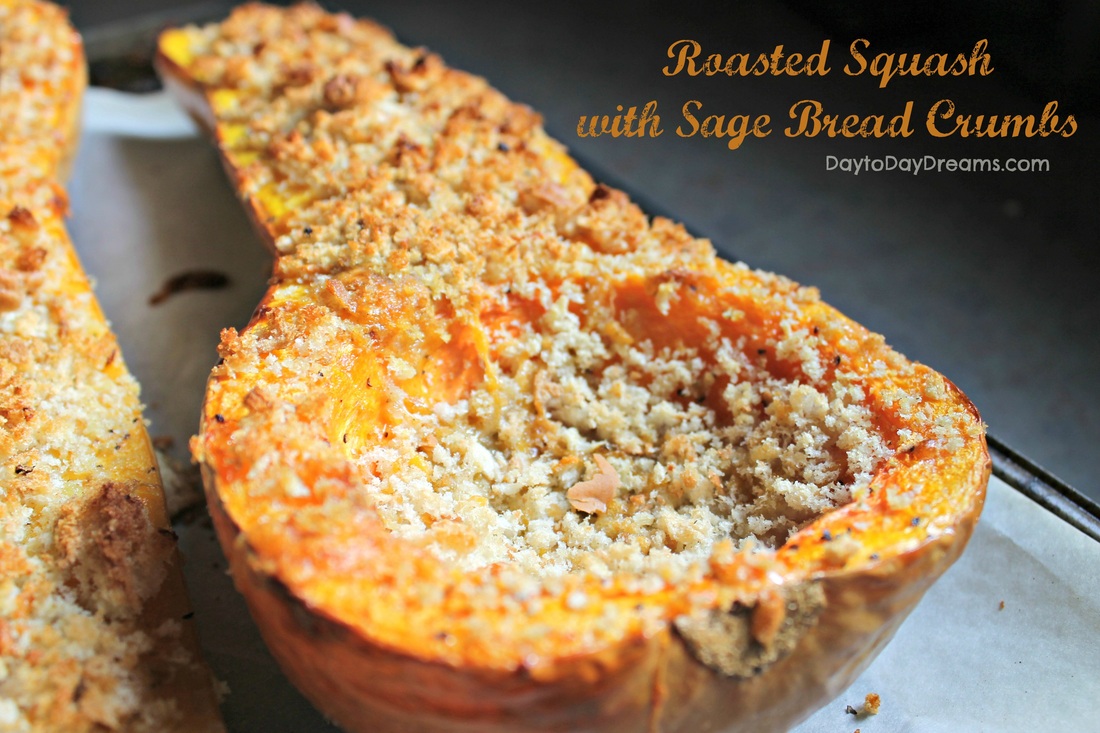 Roasted Butternut Squash with Sage Breadcrumbs - DaytoDayDreams.com