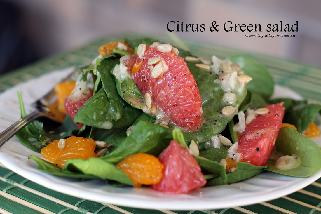 Citrus & Green Salad  DaytoDayDreams.com