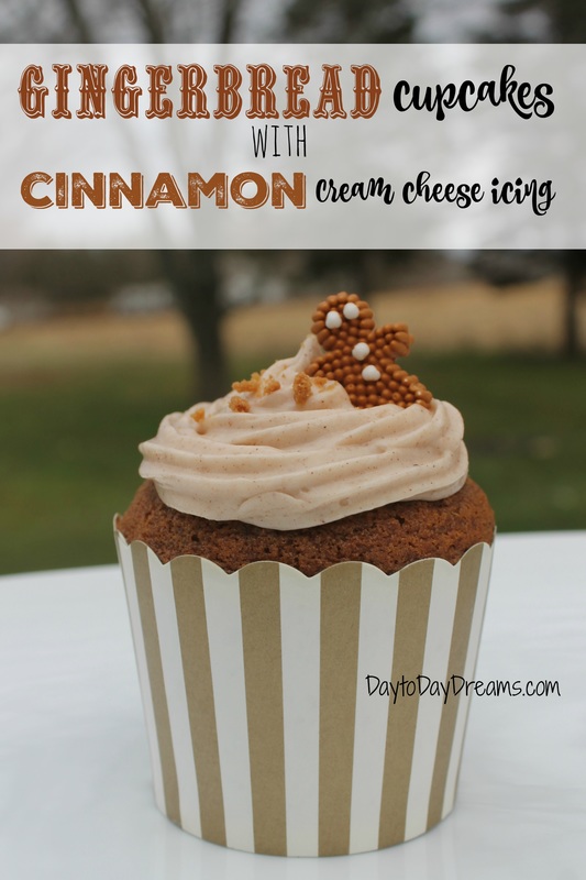 Gingerbread Cupcakes with Cinnamon Cream Cheese icing