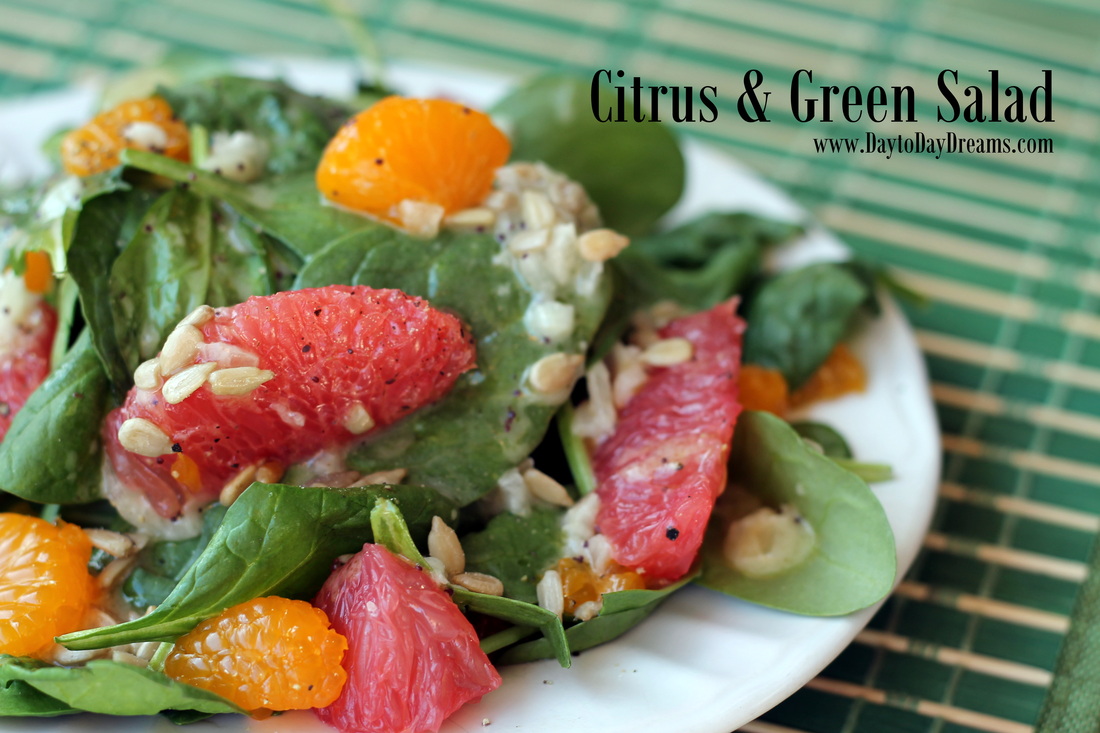 Citrus & Green Salad DaytoDayDream.com