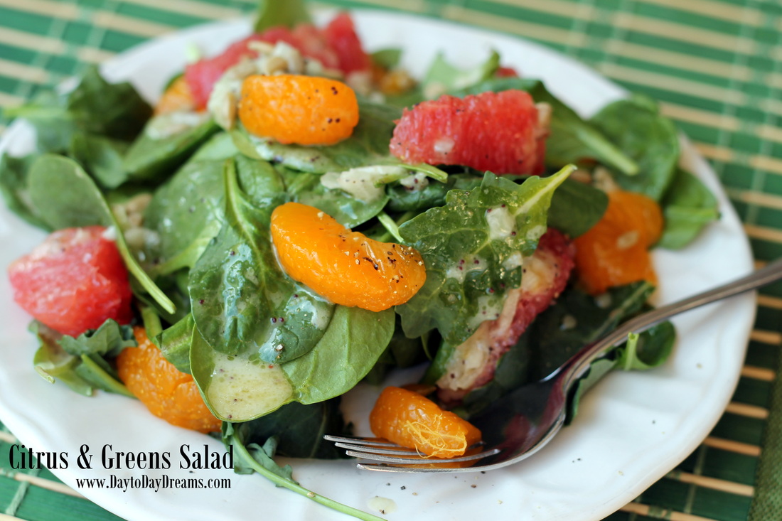 Citrus & Greens salad DaytoDayDreams.com