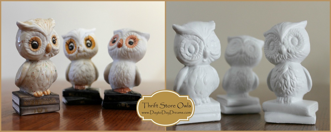 Thrift Store Owls www.DaytoDayDreams.com