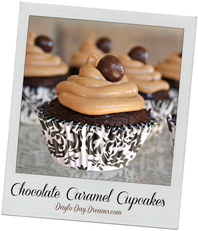 Chocolate Caramel Cupcakes DaytoDayDreams.com