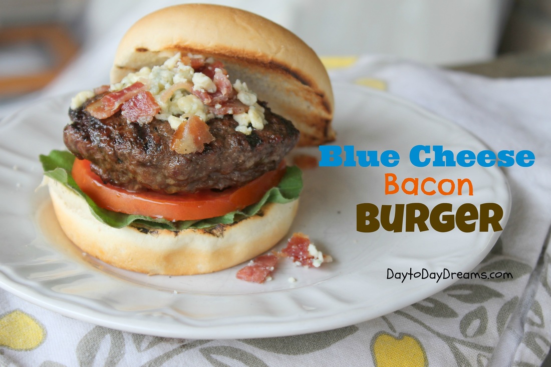 Blue Cheese Bacon Burger DaytoDayDreams.com